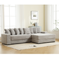 Oversized Corduroy L-Shaped Sofa - 2-Piece Sectional