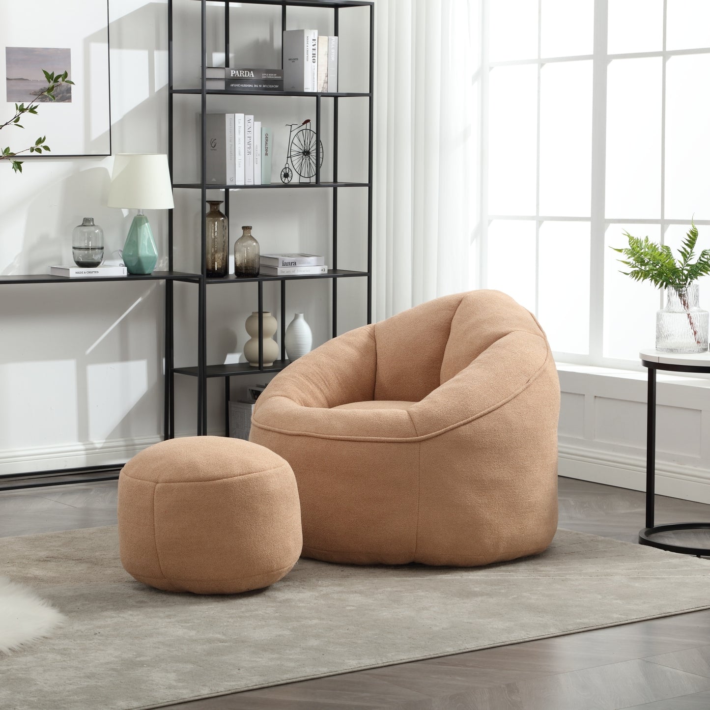 Bean Bag Sofa Chair, With Footrest