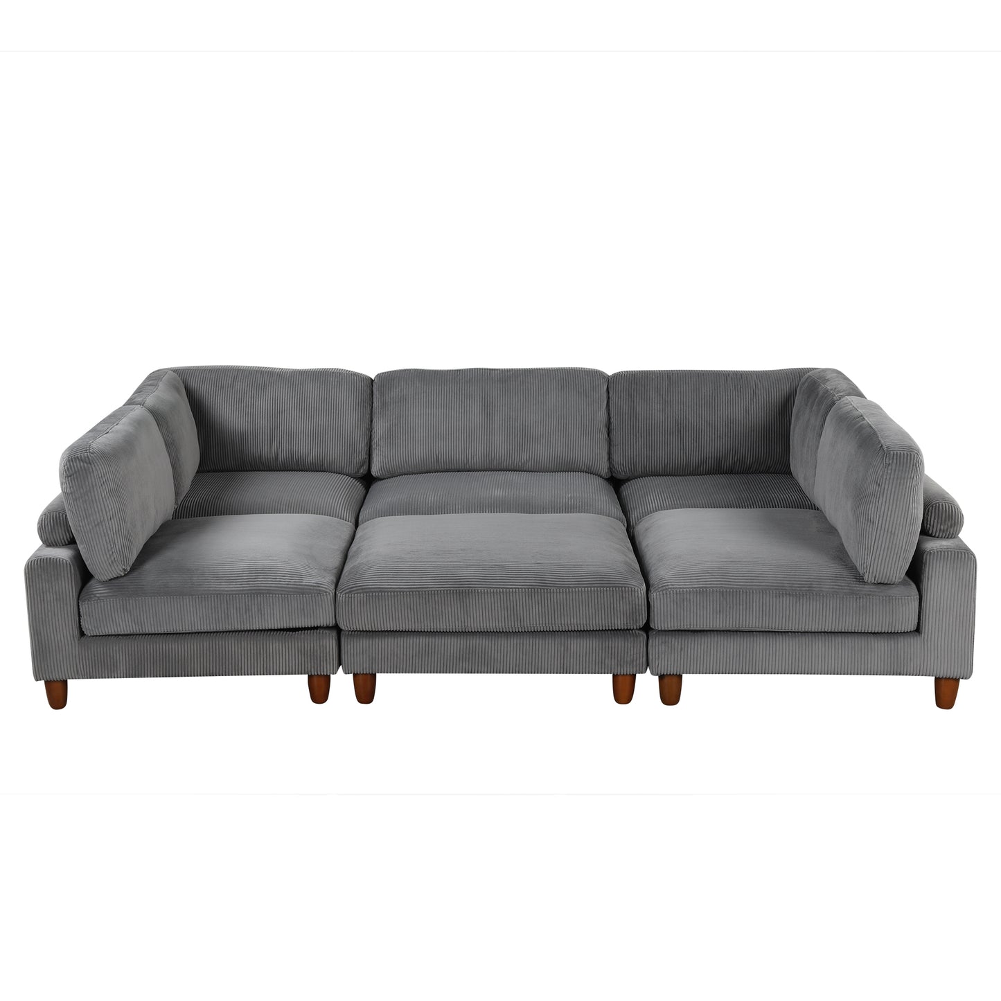 Modular Sectional Sofa with Ottoman - 6-Seater