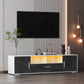 Modern Entertainment Console with LED Lighting, Remote Control, Storage Cabinets, and Open Shelves For up to 65" TV's