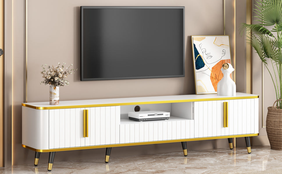 Minimalist TV Stand with Cabinets, for Up to 85" TV's