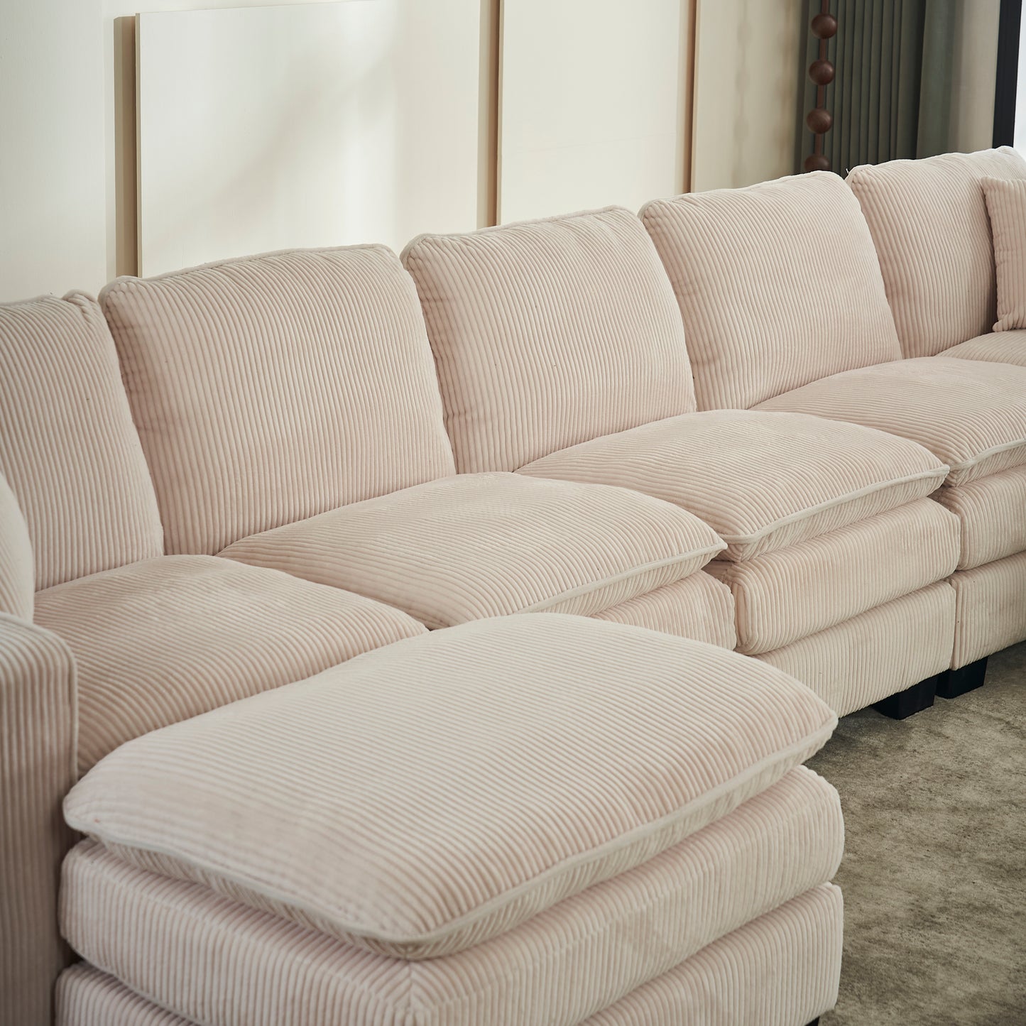 L Shaped 6-Seat Sofa Couch with Chaise Sectional