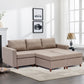 3-Seat Modular Sectional Sofa with 2 Ottomans