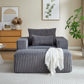 Corduroy Lounge Chair & Footrest – Fluffy Sleeper Sofa for Modern Comfort