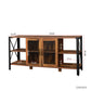 Farmhouse TV Stand For up to 80'' TV's - Metal Open Bookshelf