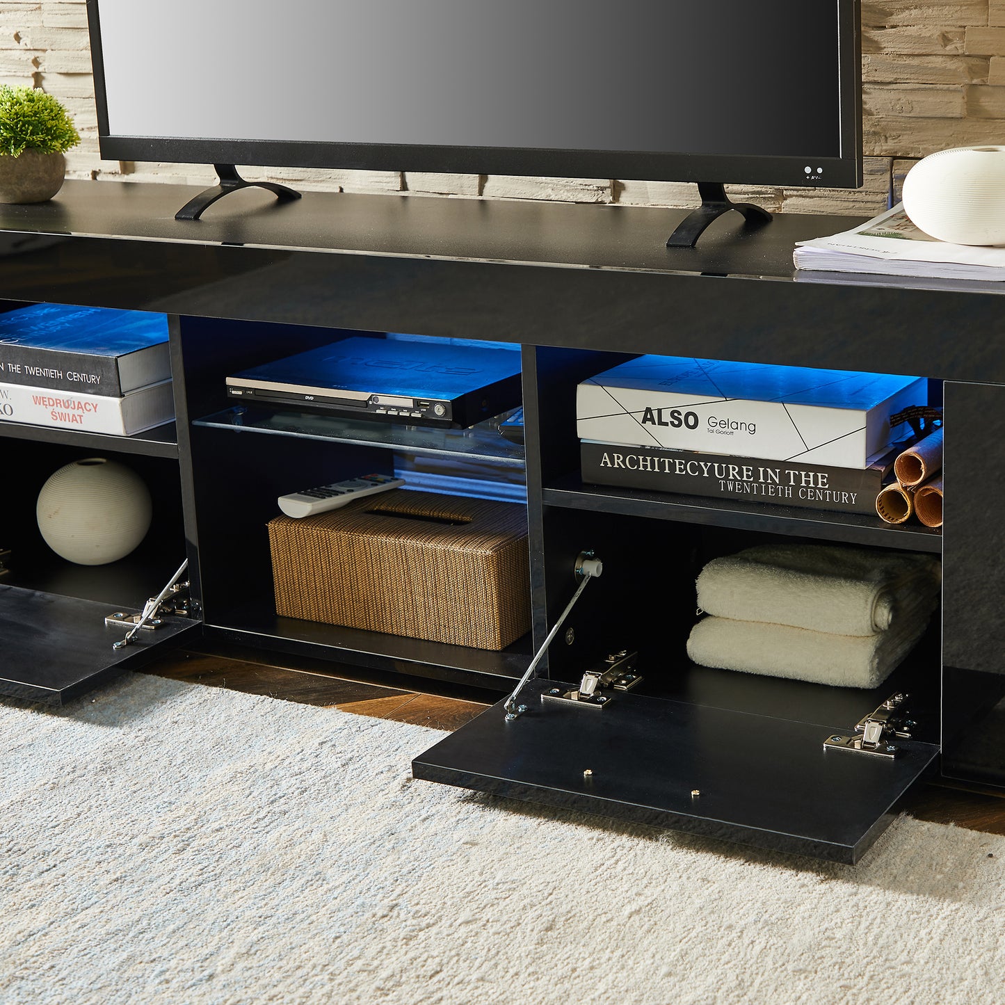 Modern TV Stand with LED Lights for up to 55" TV's