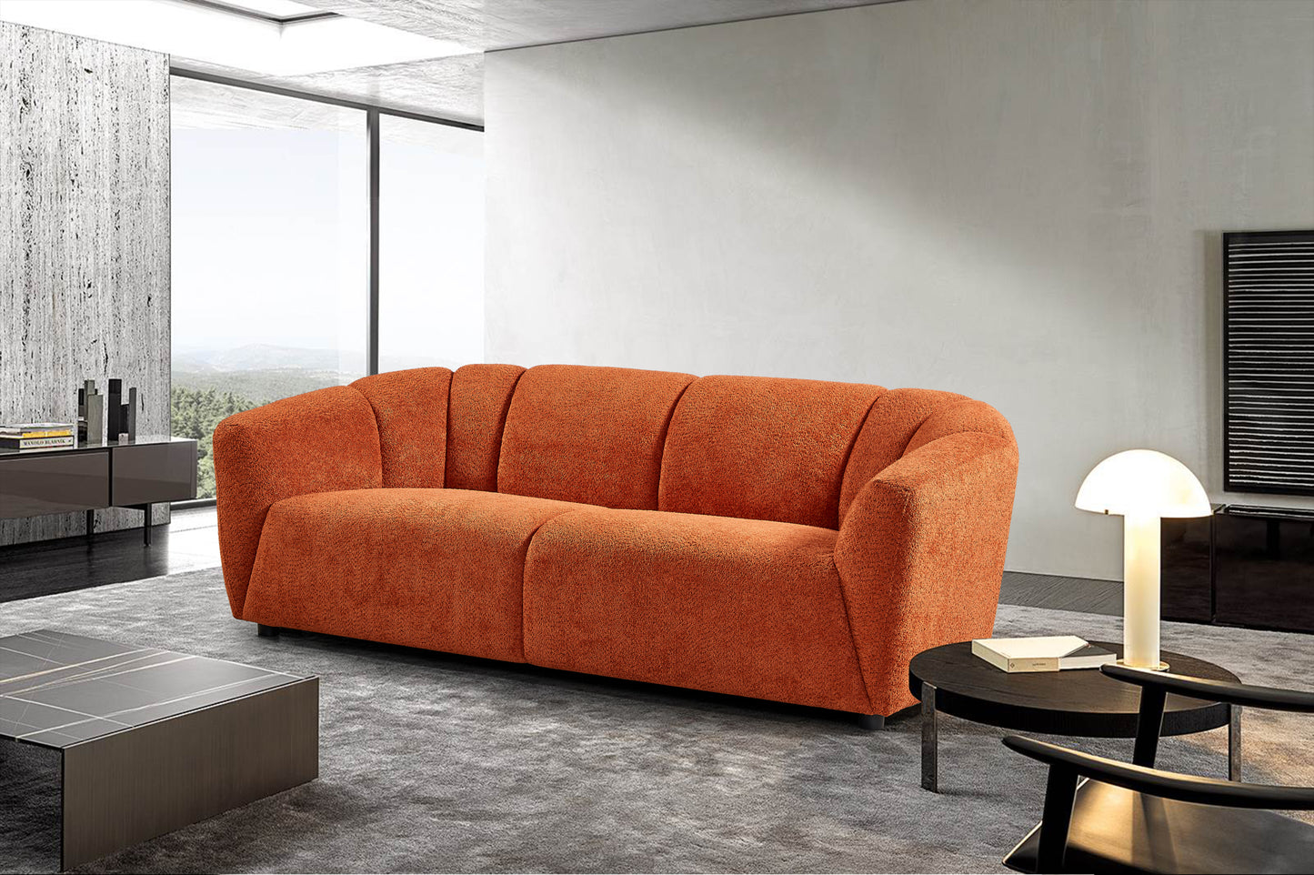 Luxury Boucle Fabric 3 Seater Sofa