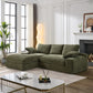 Corduroy Modular L-Shaped Sectional, Army Green