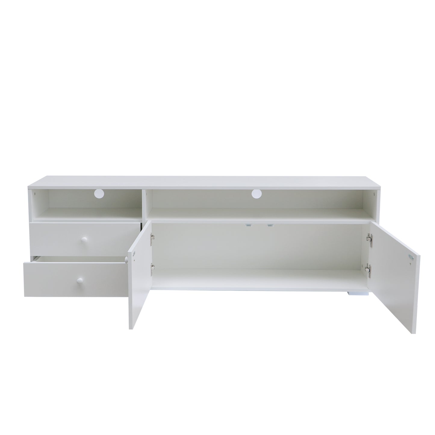 TV cabinet, TV cabinet, entertainment center, TV console, media console, brand hardware, imported impregnated paper, solid wood handle, can be placed in the living room, bedroom,color:white