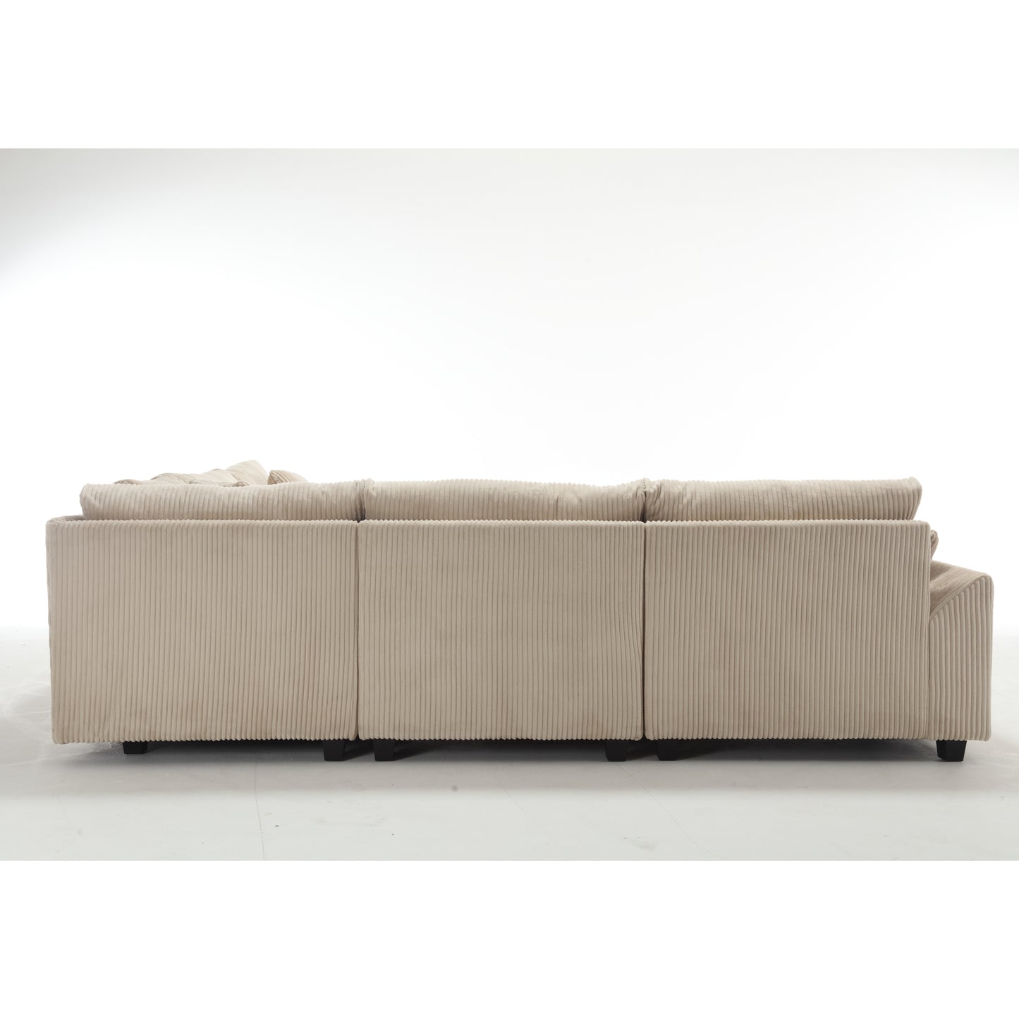 Oversized Corduroy Cloud Sectional Sofa with Plush Ottoman