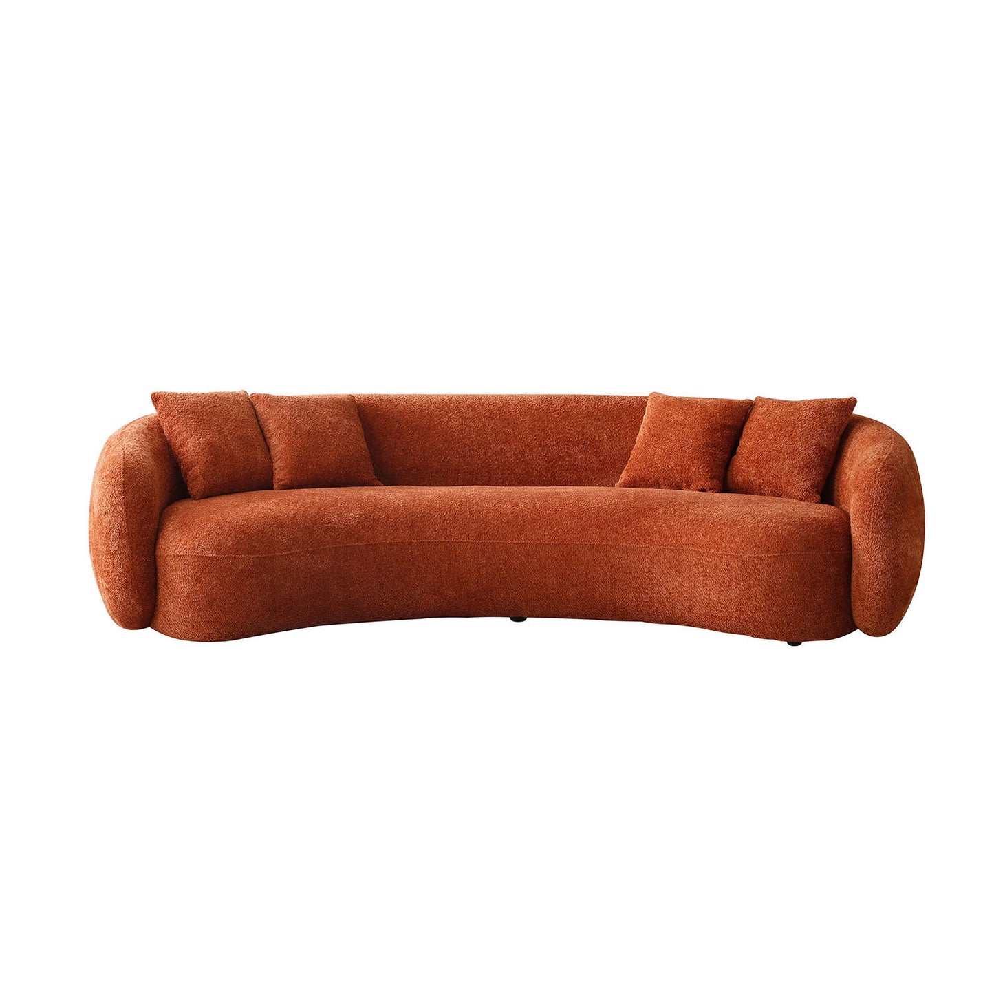 Curved Boucle Fabric Sofa – 5-Seater  Modern Textured Comfort